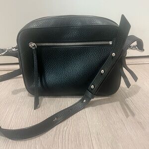 All Saints Black Leather Crossbody Bag